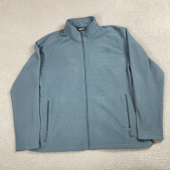 The North Face Mens 2XL XXL Blue Jacket Full Zip‎ Sweatshirt fleece Used - Picture 1 of 8